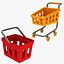3D Cartoon Shopping Cart and Basket Collection Icons model