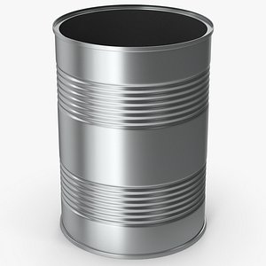 Steel Tin Can Opened 3D model