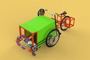 3D SWEEPER PEDAL BIKE TRICYCLE BICYCLE CLEANER SWAB MOP MACHINE