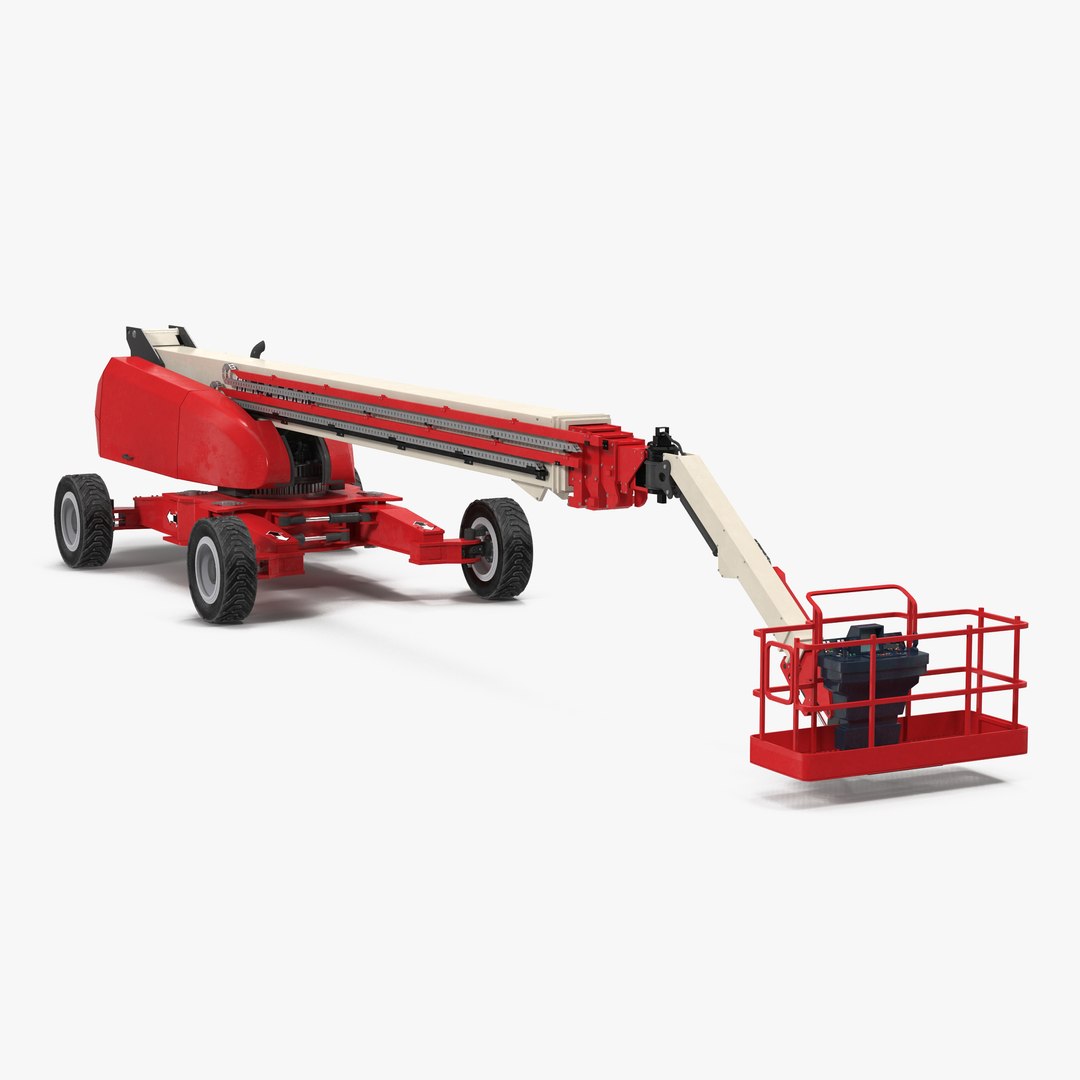 Telescopic Boom Generic 4 Red 3D Model 3D model preview