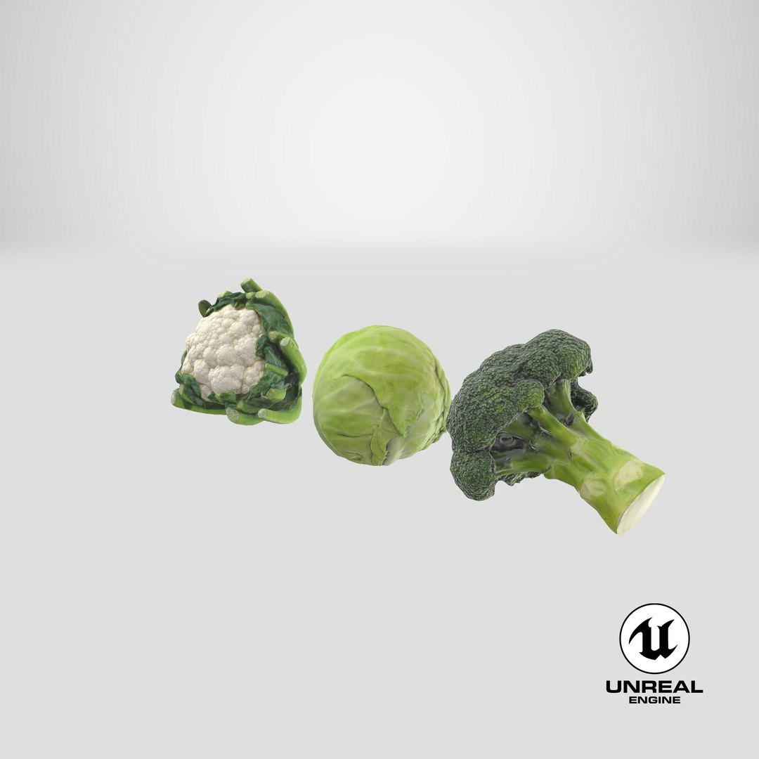 3D Cauliflower Cabbage and Broccoli https://p.turbosquid.com/ts-thumb/Y3/f48Lhm/rt/stemcell_unreal_render/png/1648264531/1920x1080/fit_q87/deab701e3b1f3446958e52fd24c0e524ec087ea5/stemcell_unreal_render.jpg
