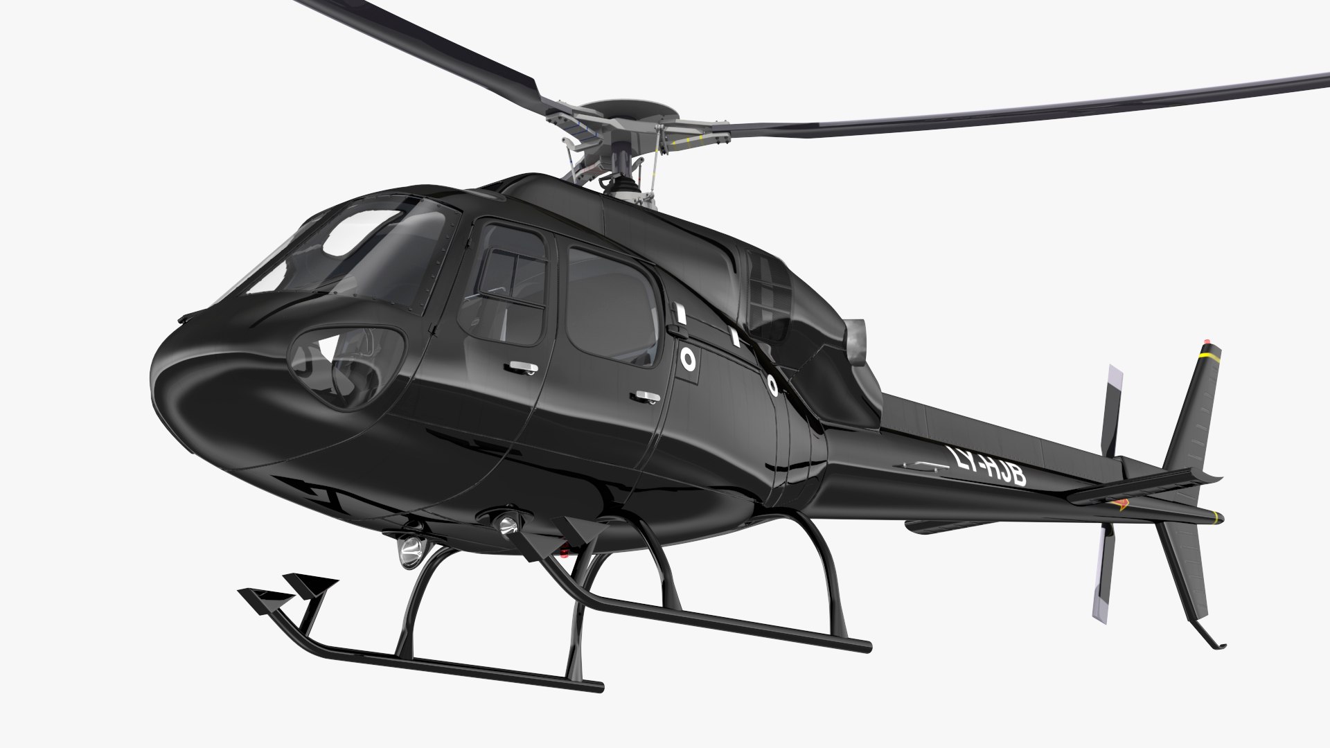 Helicopter Eurocopter AS355 Rigged 3D model preview