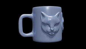 Cat Face Relief Mug