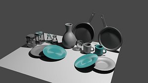 Kitchen dishes 3D model