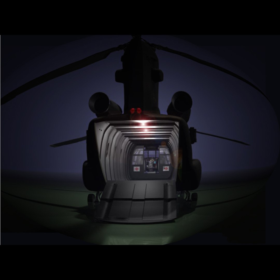 Pre-rigged Ch-47 Chinook Helicopter 3d 3ds