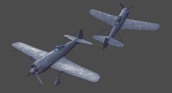 aircraft nakajima ki-84 hayate 3d max