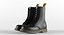 3d model leather black boots