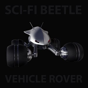 3D sci-fi beetle rover