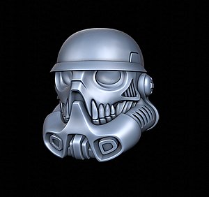 3D Storm Trooper Helmet Skull