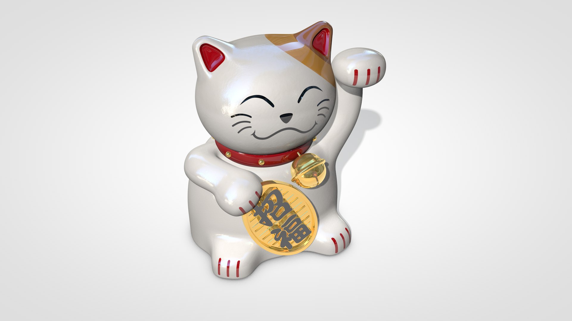 Maneki Neko japonês gato da sorte Modelo 3D $18 - .c4d .x .wrl
