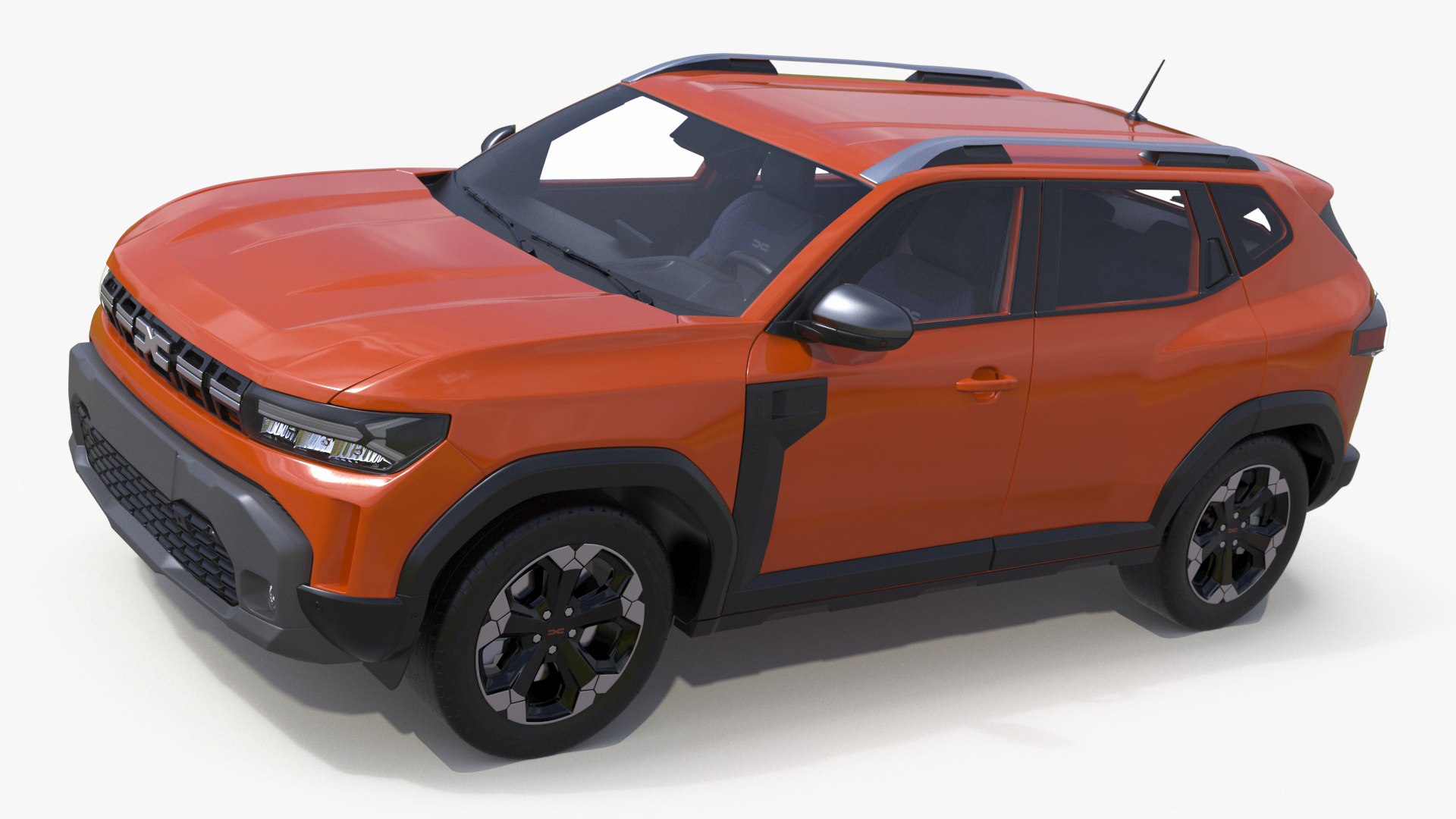 Dacia Duster 2024 Crossover Simplified Orange 3D model preview