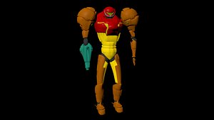 metroid samus aran character rigged model