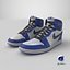 Nike Jordan High Top Retro Sports Footwear Blue 3D model
