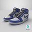 Nike Jordan High Top Retro Sports Footwear Blue 3D model