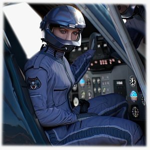 airwolf female pilot 3D