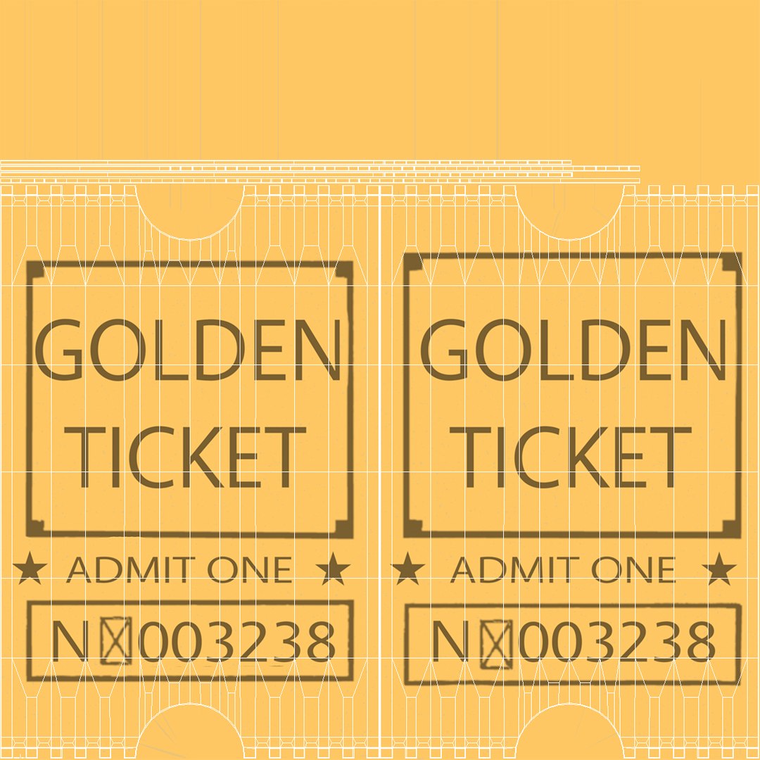 3D Golden Event Admission Ticket Model - TurboSquid 2238379