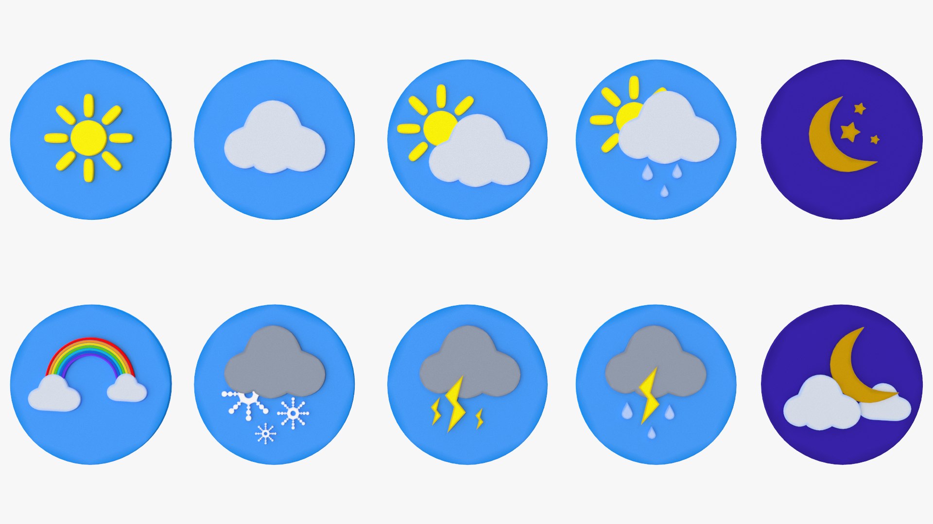 3D Weather Icons Set - TurboSquid 2165139