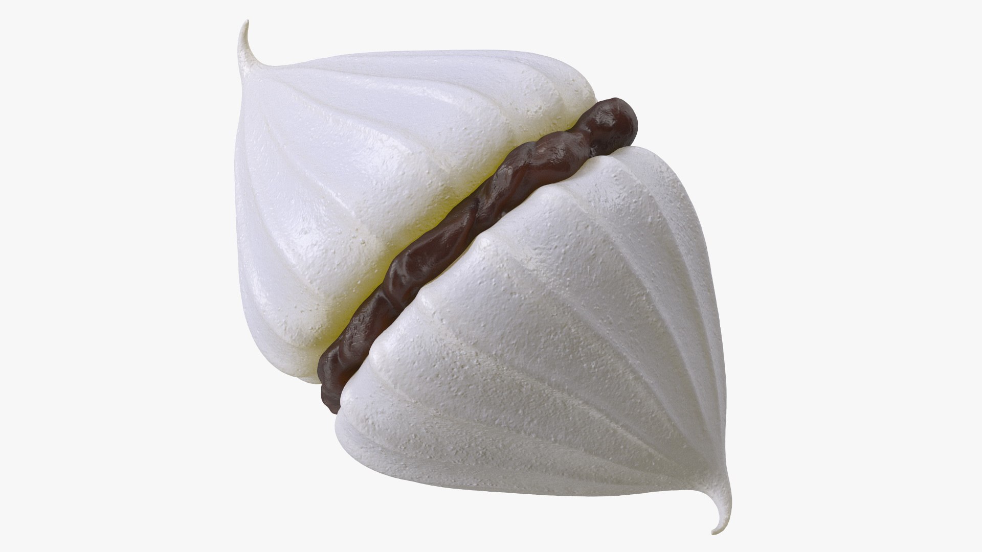 Meringue White with Chocolate Filling 3D model preview