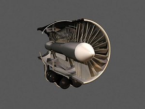 nasa jet turbine engine 3d max