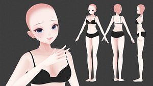 Anime Female Base mesh blend 3D model