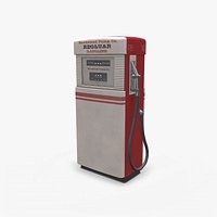 Old Retro Vintage Gas Pump Low-poly PBR