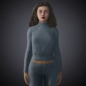 Realistic Casual Female 3D model