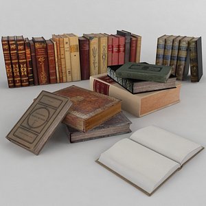 3d model old books