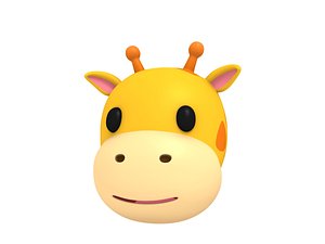 giraffe head cartoon model