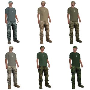 3d pack rigged soldier