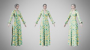 Dress 29 Tropical Leaf Print