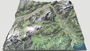 Mountain landscape Alps Switzerland 3D model