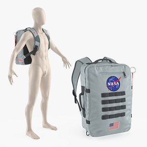Space Mission Life Support Unit by NASA on Mannequin 3D