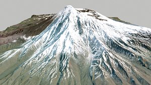 Volcano Tolbachik Kamchatka 3D model