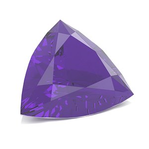 3D gem amethyst trillion model