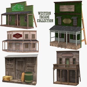 Western Facade Decor Collection 3D model