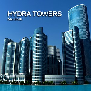 hydra towers abu dhabi 3d model