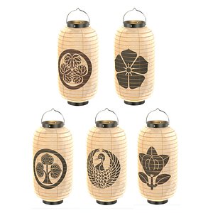 3D japanese lantern set c