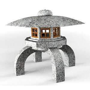 3d model japanese stone lantern