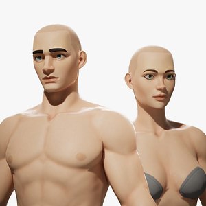 Stylized Character Base Meshes Low-poly 3D model 3D model