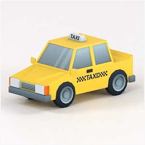 Cartoon Low Poly Car 04 - Taxi 3D model
