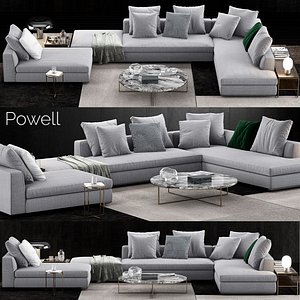 minotti powell sofa 3D model