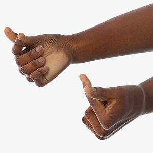 Black Male Hand Pair with Finger Heart Gesture 3D model