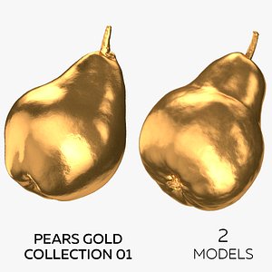 3D model Pears Gold Collection 01 - 2 Pears