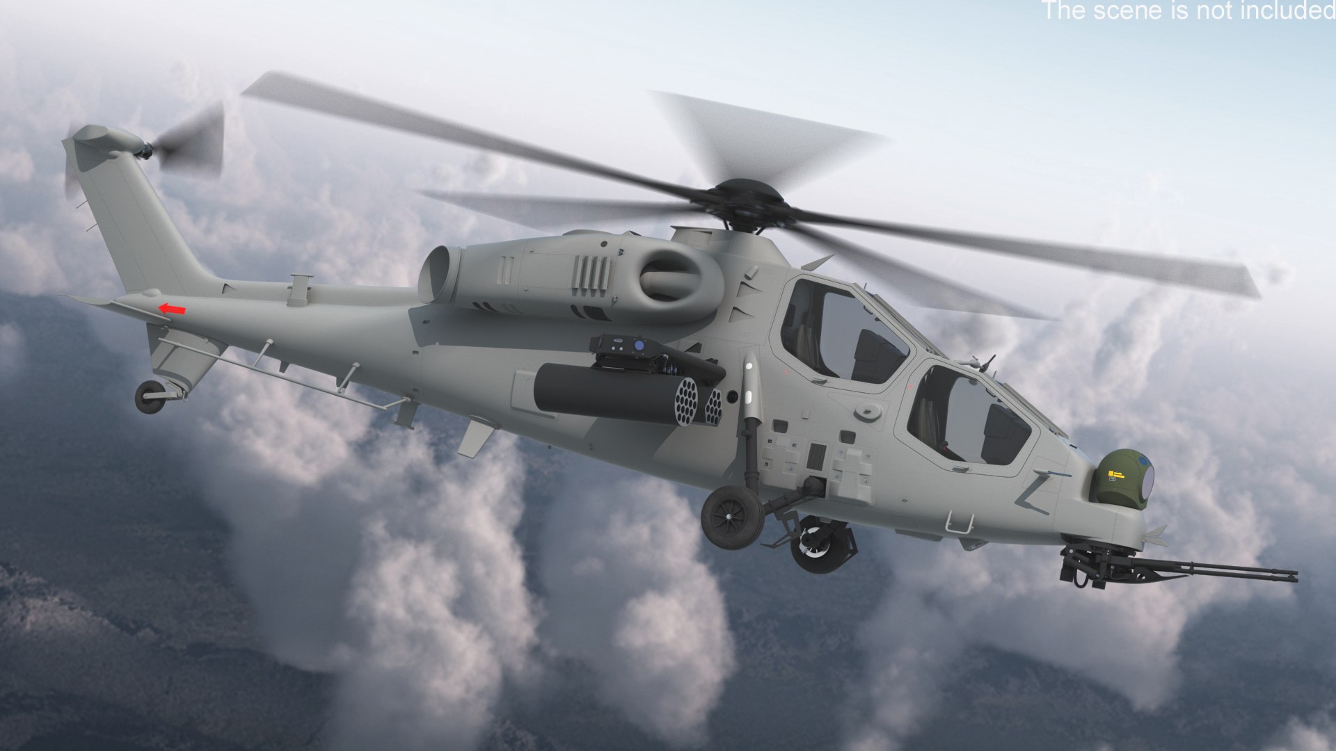 3D Combat Gray Helicopter Rigged For Maya - TurboSquid 2151741