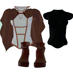Set medieval fantasy light armor 3D model