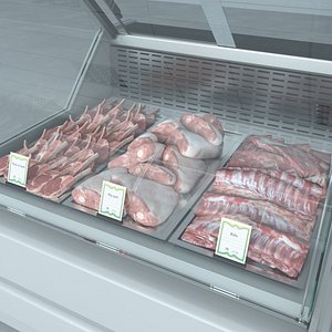 custom refrigerated showcase meat 3d max