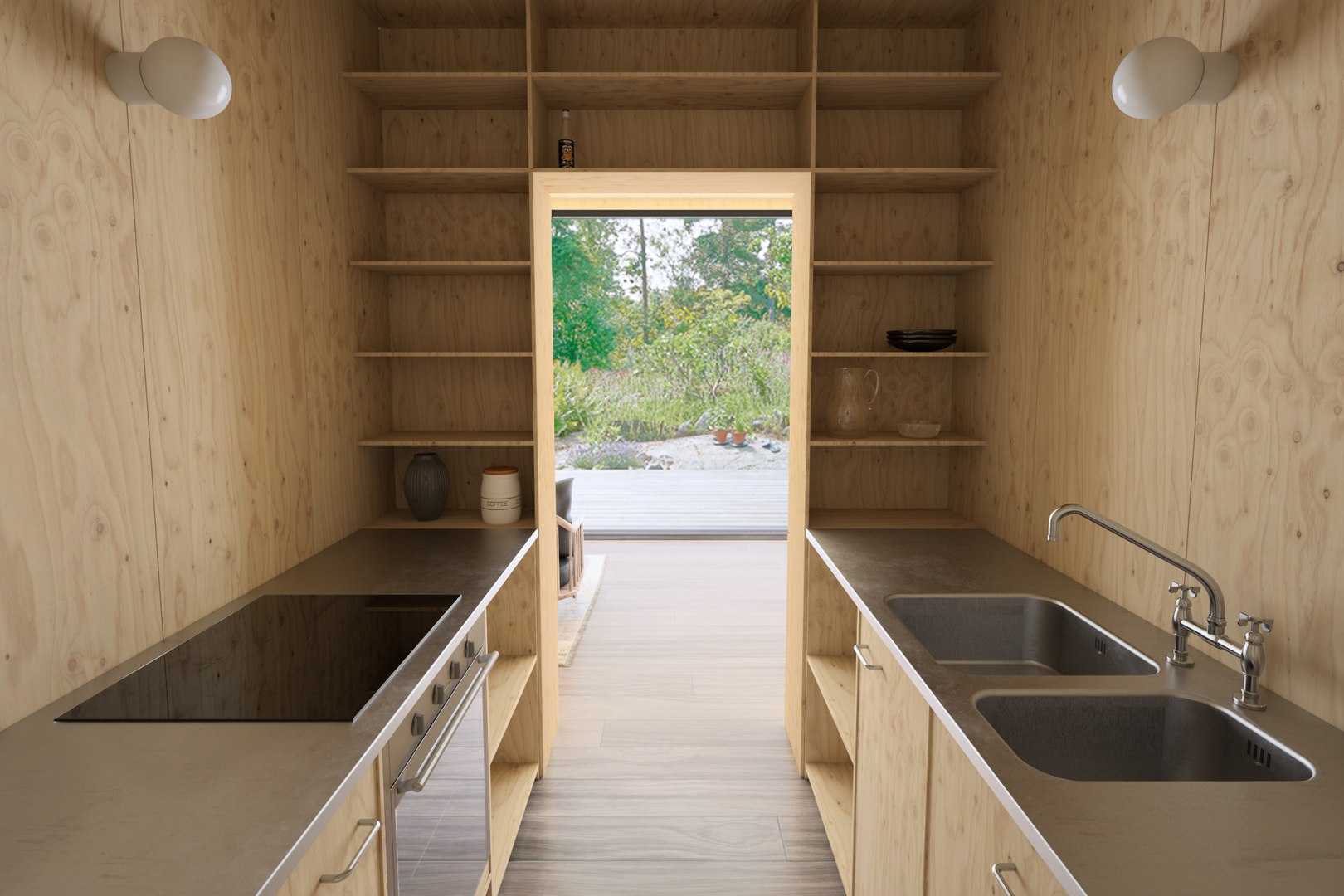 Contemporary Plywood Kitchen 3D Model - TurboSquid 1429858