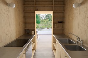 contemporary plywood kitchen 3D model