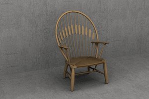 3d 3ds wegner peacock pp550 chair designer