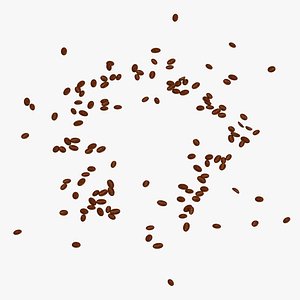 coffee beans bunch objects 3D